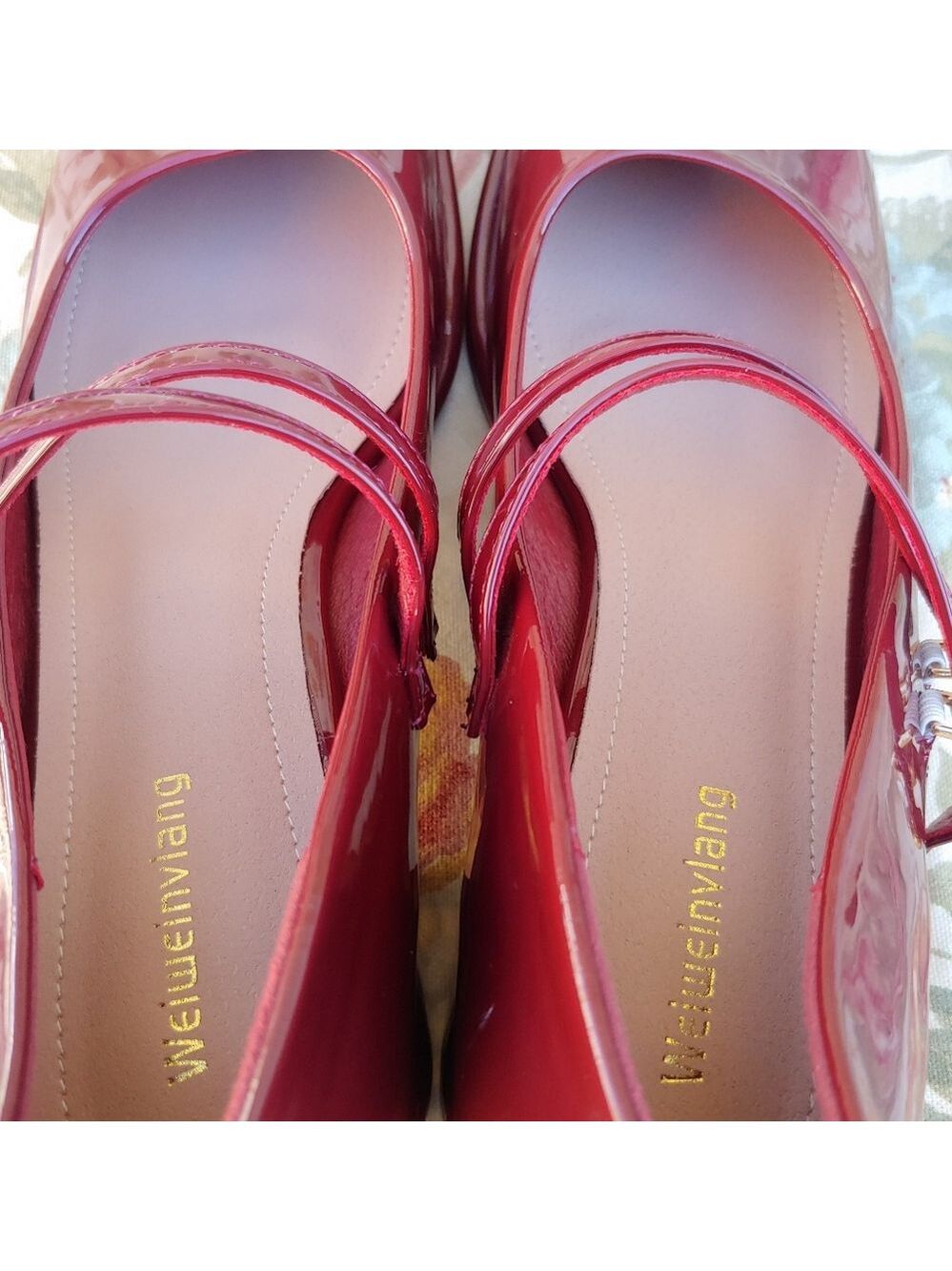 Women's Patent Burgundy Mary Jane Shoes with Block Heels size US 10 Euro 41 - Picture 13 of 17